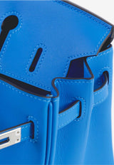 Birkin 25 in Bleu Hydra Swift with Palladium Hardware