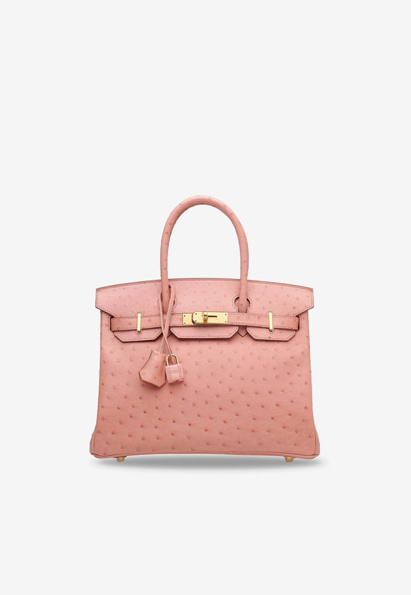 Birkin 30 in Terre Cuite Ostrich Leather with Gold Hardware