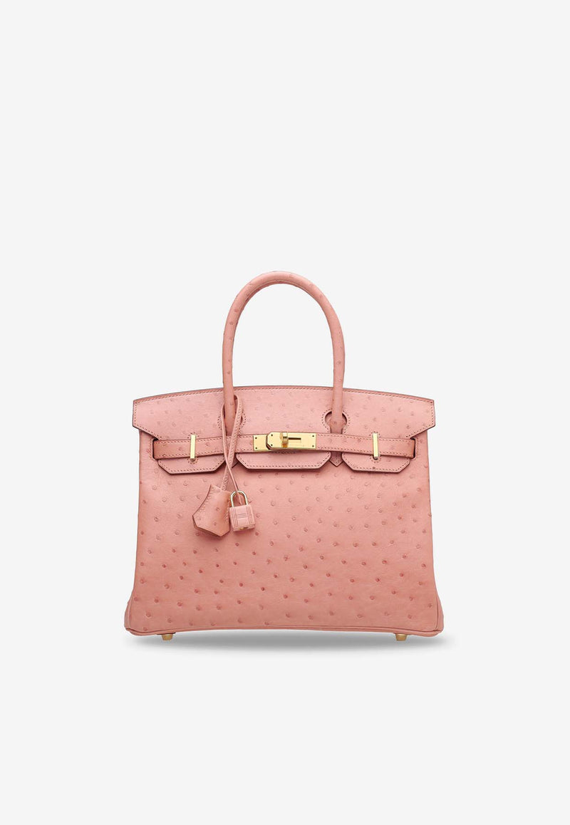 Birkin 30 in Terre Cuite Ostrich Leather with Gold Hardware