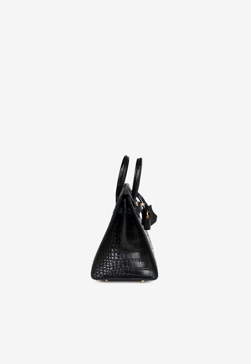 Birkin 20 Sellier in Black Matte Alligator Leather with Gold Hardware