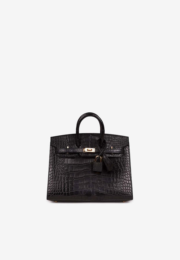 Birkin 20 Sellier in Black Matte Alligator Leather with Gold Hardware