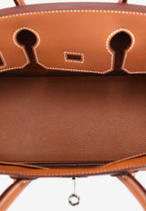 Birkin Shoulder Light 29 in Gold Evercolor with Palladium Hardware