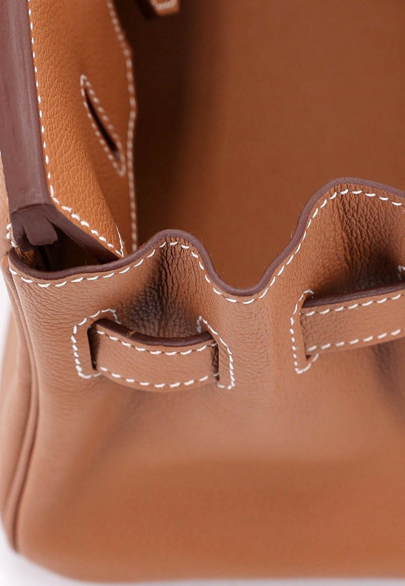 Birkin Shoulder Light 29 in Gold Evercolor with Palladium Hardware