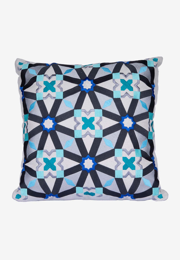 Stitch Oriental Pattern Cushion 
 Blue  EE10020B