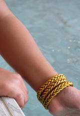 Baan Buddhist Braided Bangle Gold BN300BYL_BPB