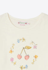 Bonpoint Girls Alcala Print T-shirt C04GTSK00001CO/O_BONPO-103 Ecru
