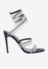 Rene Caovilla Chandelier 105 Rhinestone Embellished Sandals Black C10182-105-R001V065BLACK