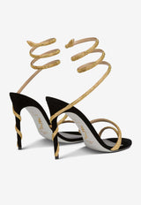 Rene Caovilla Margot 105 Crystal Embellished Suede Sandals C11339-105-R001V184BLACK GOLD