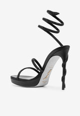 Rene Caovilla Margot 120 Crystal-Embellished Sandals Black C11339-120-R001V050 BLACK SATIN/JET STRASS
