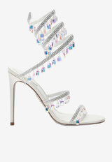 Rene Caovilla Chandelier 105 Jeweled Crystal-Embellished Sandals C11705-105-R001V741 IVORY SAT/CRYS MOONLIGHT-CRYS