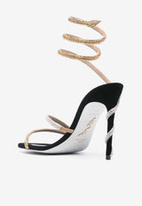 Rene Caovilla Margot 105 Crystal-Embellished Sandals C11879-105-C001Y161 BLACK SUEDE-SAT/DEGRADE GOLD