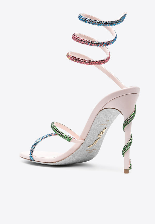 Rene Caovilla Margot 105 Rainbow Crystal-Embellished Sandals Pink C11879-105_R0013_409