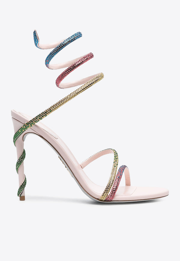 Rene Caovilla Margot 105 Rainbow Crystal-Embellished Sandals Pink C11879-105_R0013_409