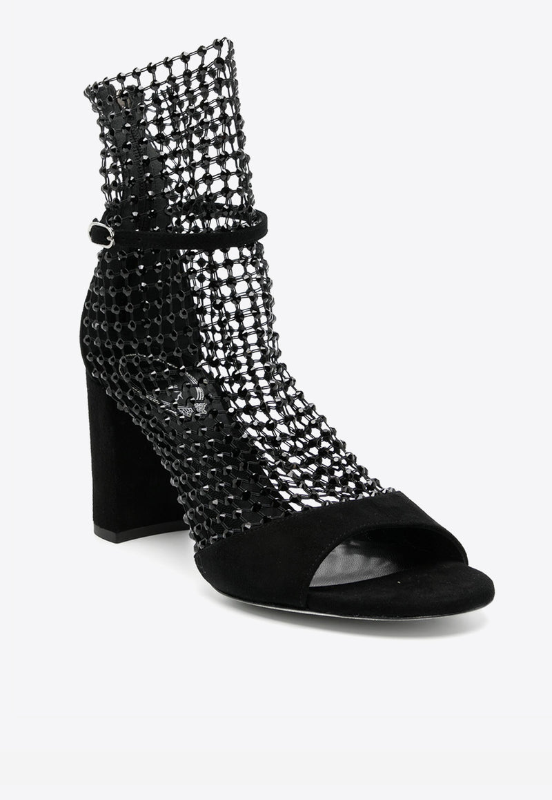 Rene Caovilla Galaxia 80 Crystal Mesh Sandals Black C12030-080_C001_V050