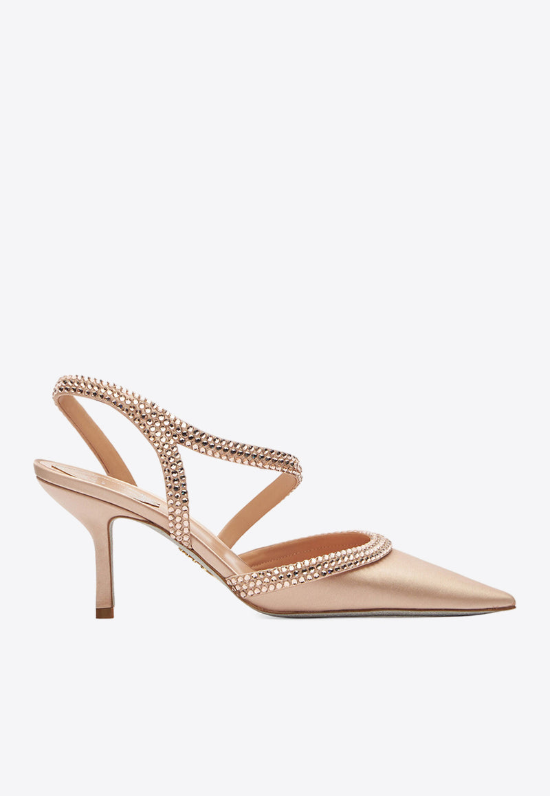 Rene Caovilla Lisa 80 Crystal-Embellished Slingback Pumps C12217-080-R001V233NUDE