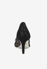 Rene Caovilla 60 Pointed-Toe Lace Pumps Black C12225-060-R001V065 BLACK LACE-SATIN/CRYSTAL