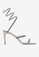 Rene Caovilla Cleo 80 Crystal-Embellished Sandals C12514-080-R0019204 GREY SAT/SILVER SHADE-MULTICO