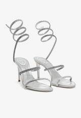Rene Caovilla Cleo 80 Crystal-Embellished Sandals C12514-080-R0019204 GREY SAT/SILVER SHADE-MULTICO