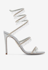 Chandelier 105 Heeled Sandals with Crystals
