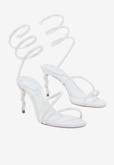 Rene Caovilla Margot 80 Embellished Satin Sandals Ivory C12597-080-R001X318 IVORY SATIN-LAMB/C.TRANMISSION STRA