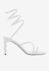 Rene Caovilla Margot 80 Embellished Satin Sandals Ivory C12597-080-R001X318 IVORY SATIN-LAMB/C.TRANMISSION STRA