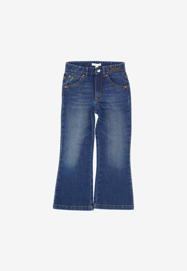 Chloé Kids Girls Straight-Leg Jeans C14745_000_Z10 Blue