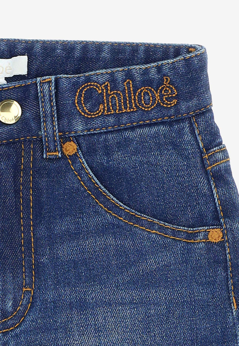 Chloé Kids Girls Straight-Leg Jeans C14745_000_Z10 Blue