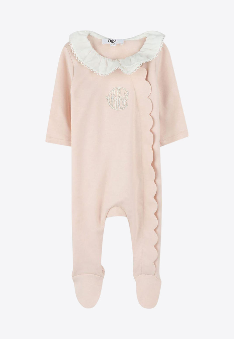 Chloé Kids Baby Girls Logo Embroidered Onesie Gift Set - Set of 3 Pink C20416/45Q_PINK