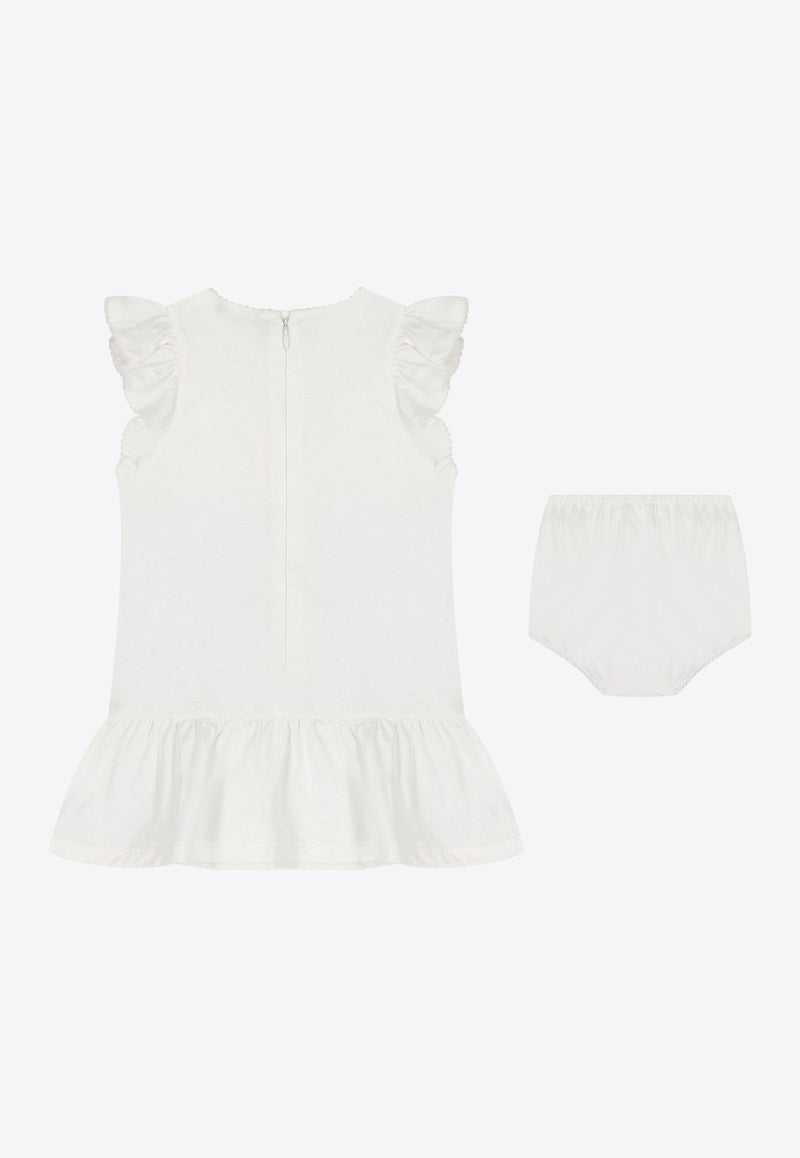 Chloé Kids Baby Girls Ruffled Dress Set -Set of 2 White C20422/117_OFF-WHITE