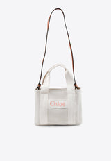 Chloé Kids Girls Logo Jacquard Shoulder Bag Beige C20424/Z40_NATURAL