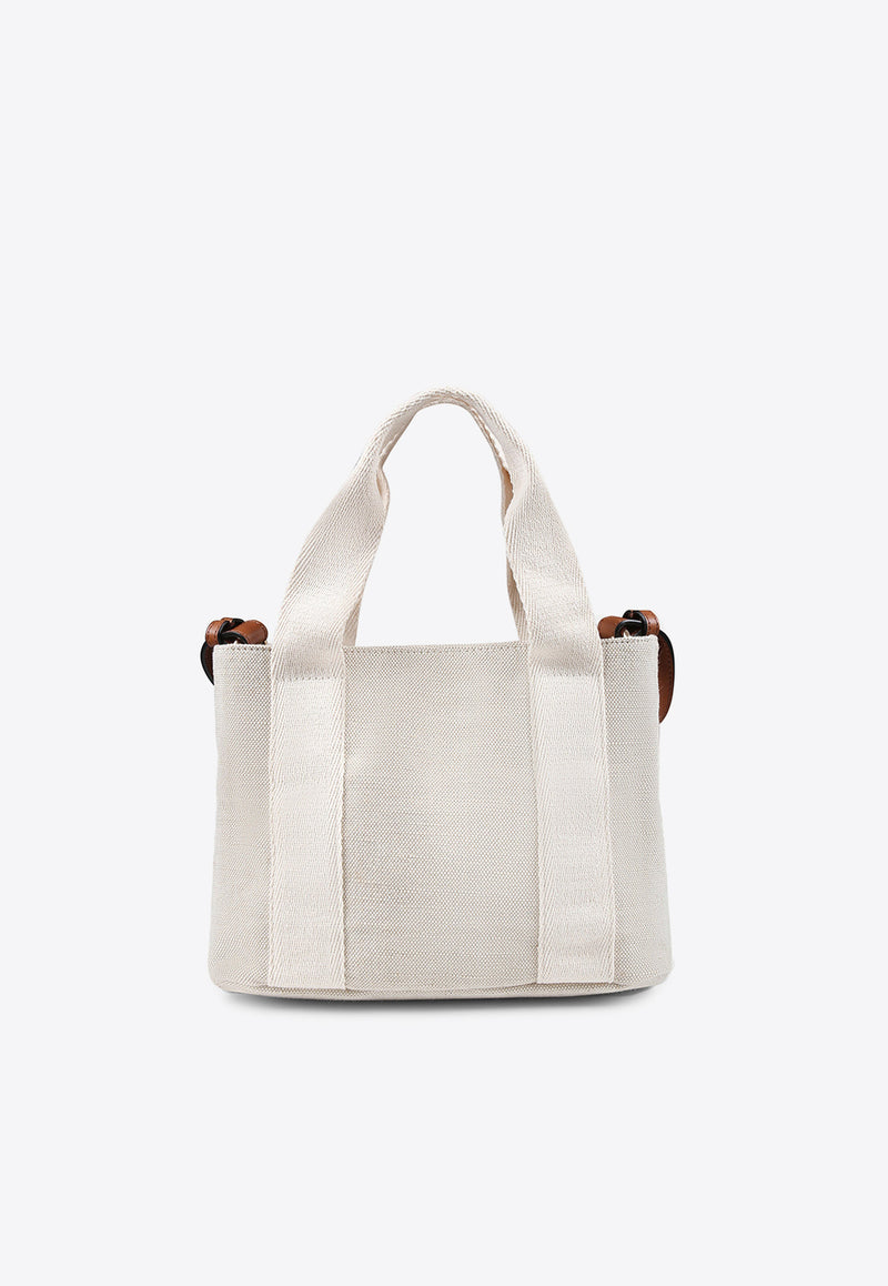 Chloé Kids Girls Logo Jacquard Shoulder Bag Beige C20424/Z40_NATURAL