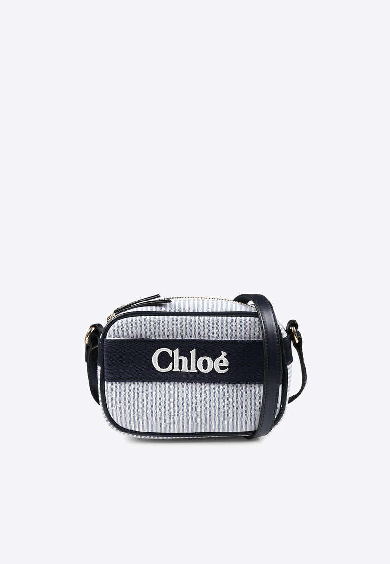 Chloé Kids Girls Logo Striped Crossbody Bag Blue C20428/859_NAVY MULTI