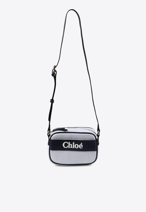 Chloé Kids Girls Logo Striped Crossbody Bag Blue C20428/859_NAVY MULTI