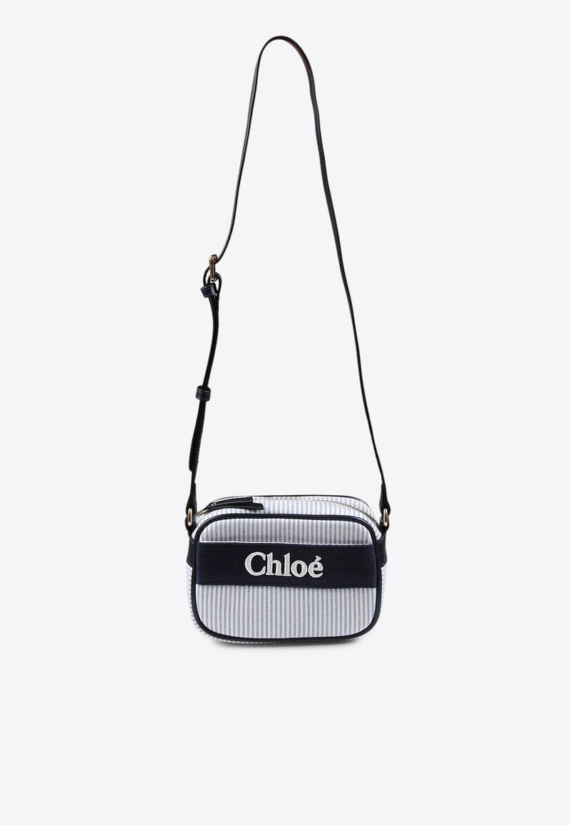 Chloé Kids Girls Logo Striped Crossbody Bag Blue C20428/859_NAVY MULTI