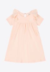 Chloé Kids Girls Logo Embroidered Poplin Dress Pink C20436/46J_PINK