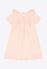 Chloé Kids Girls Logo Embroidered Poplin Dress Pink C20436/46J_PINK