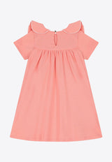Chloé Kids Girls Logo Embroidered Poplin Dress Peach C20436/48D_PEACH