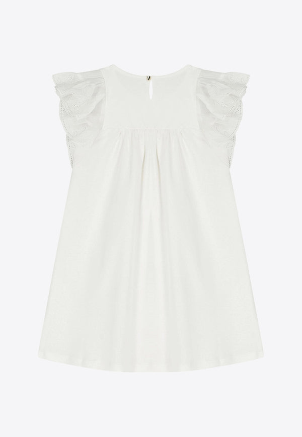 Chloé Kids Girls Ruffled Dress White C20439/117_OFF-WHITE