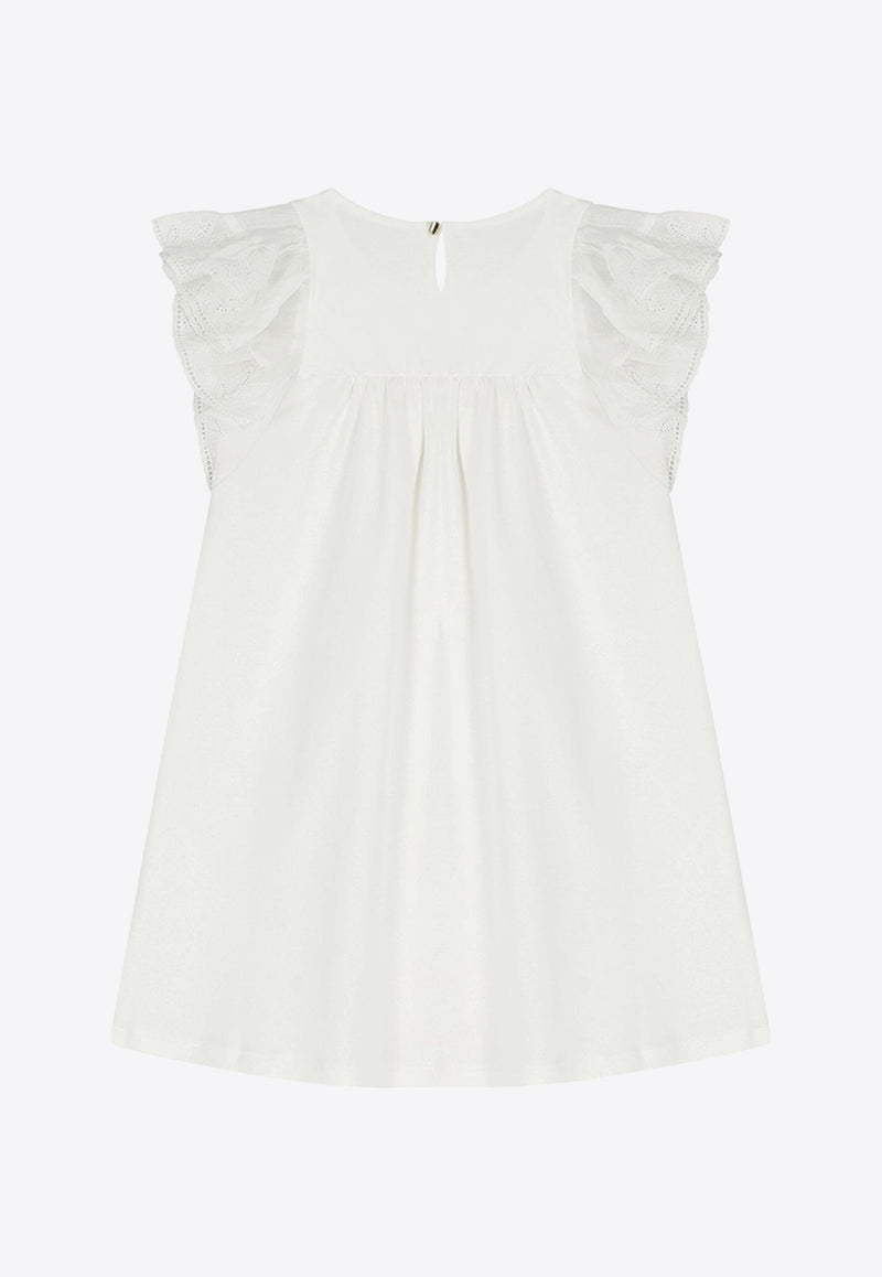 Chloé Kids Girls Ruffled Dress White C20439/117_OFF-WHITE