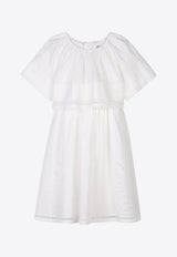 Chloé Kids Girls Broderie Anglaise Dress White C20445/117_OFF-WHITE