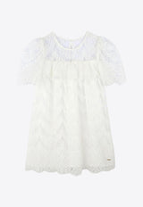 Chloé Kids Girls Guipure Lace Dress White C20448/117_OFF-WHITE