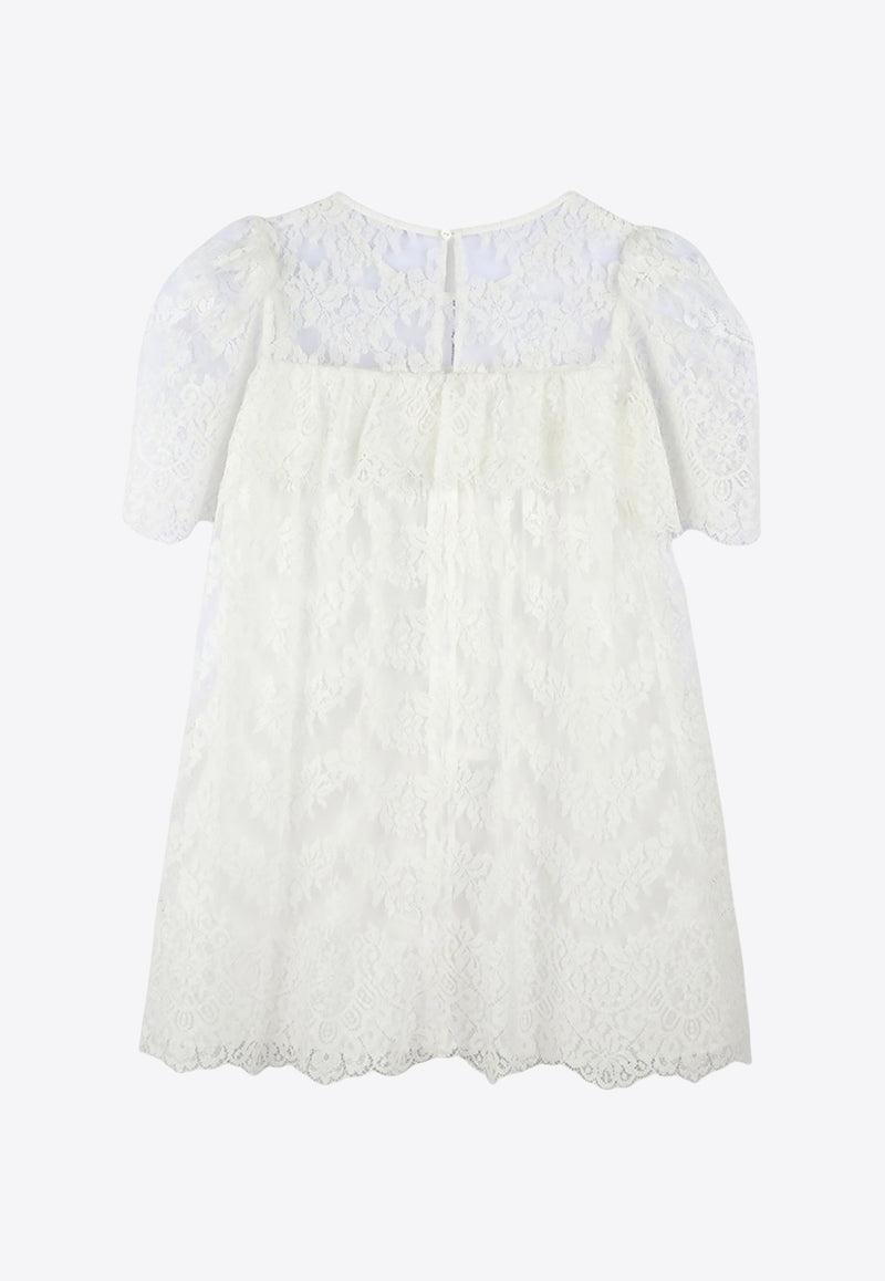 Chloé Kids Girls Guipure Lace Dress White C20448/117_OFF-WHITE