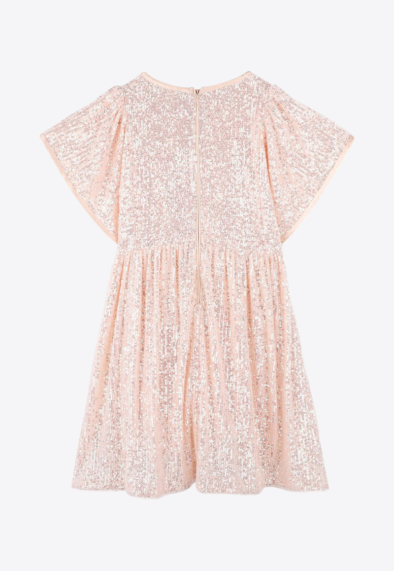 Chloé Kids Girls Sequined Dress Pink C20450/46J_PINK