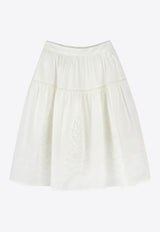 Chloé Kids Girls Broderie Anglaise Skirt White C20454/117_OFF-WHITE