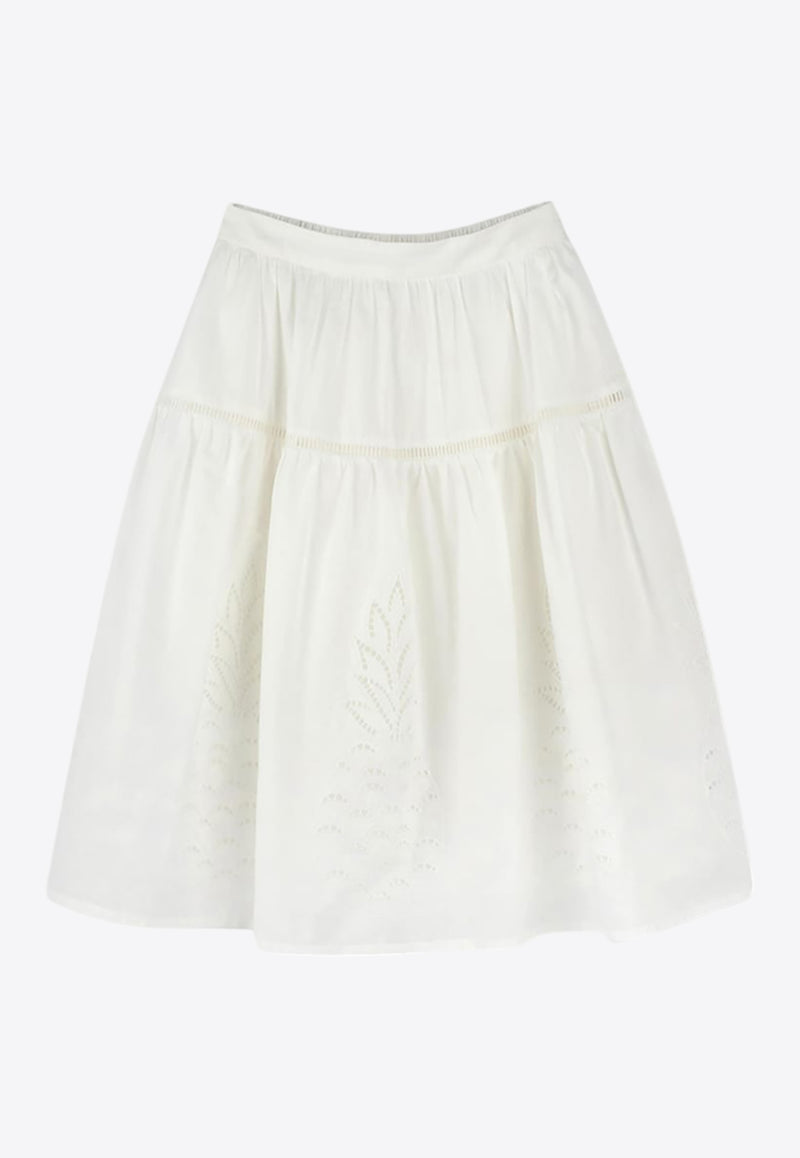 Chloé Kids Girls Broderie Anglaise Skirt White C20454/117_OFF-WHITE