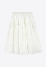 Chloé Kids Girls Broderie Anglaise Skirt White C20454/117_OFF-WHITE