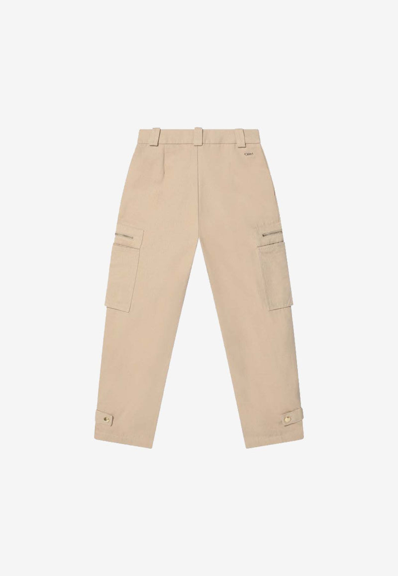 Chloé Kids Girls Cargo Straight Pants Beige C20461-BCO/Q_CHLOE-281