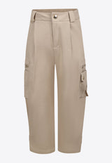 Chloé Kids Girls Straight-Leg Cargo Pants Beige C20461/281_BEIGE