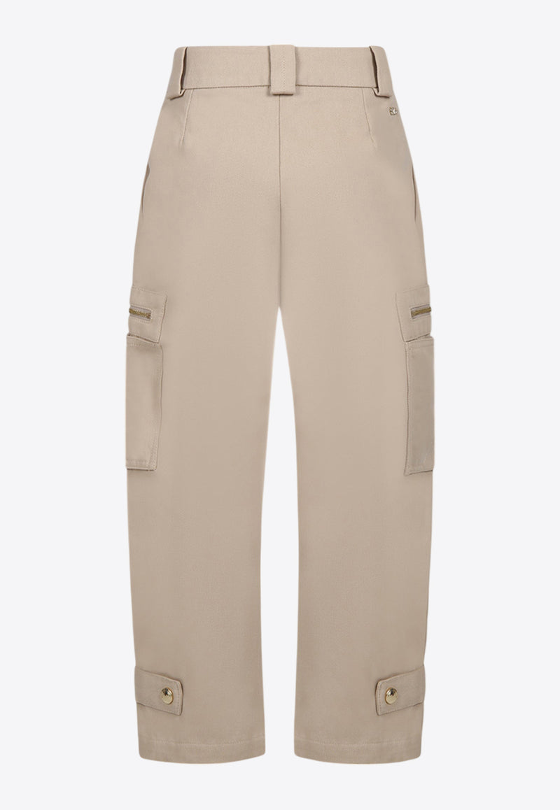 Chloé Kids Girls Straight-Leg Cargo Pants Beige C20461/281_BEIGE