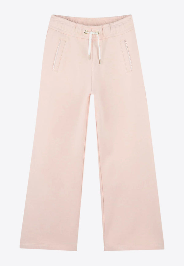 Chloé Kids Girls Logo Embroidered Track Pants Pink C20466/46J_PINK